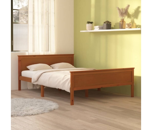 Estructura cama sin colchón madera pino marrón miel 120x200 cm