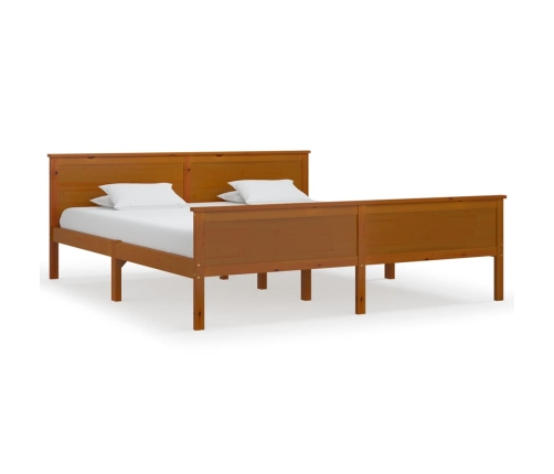 Estructura cama sin colchón madera pino marrón miel 180x200 cm