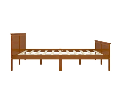 Estructura cama sin colchón madera pino marrón miel 200x200 cm