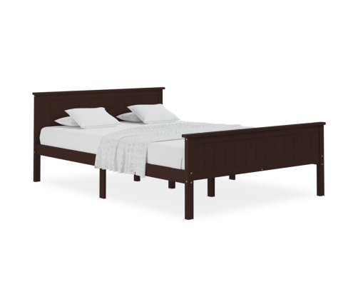 Estructura de cama madera maciza pino marrón oscuro 120x200 cm