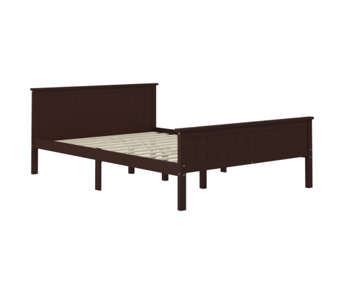 Estructura de cama madera maciza pino marrón oscuro 120x200 cm