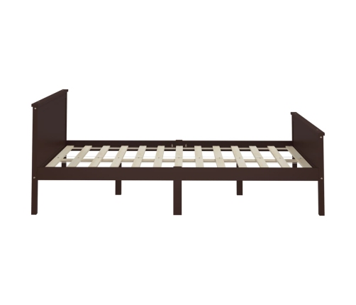 Estructura de cama madera maciza pino marrón oscuro 120x200 cm