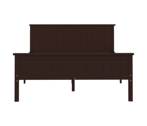 Estructura de cama madera maciza pino marrón oscuro 120x200 cm