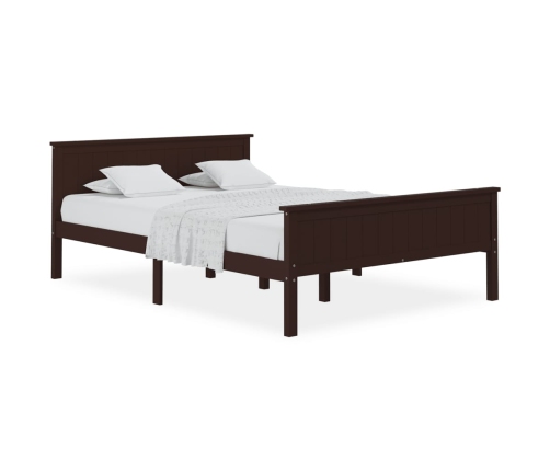 Estructura cama sin colchón madera pino marrón oscuro 140x200cm