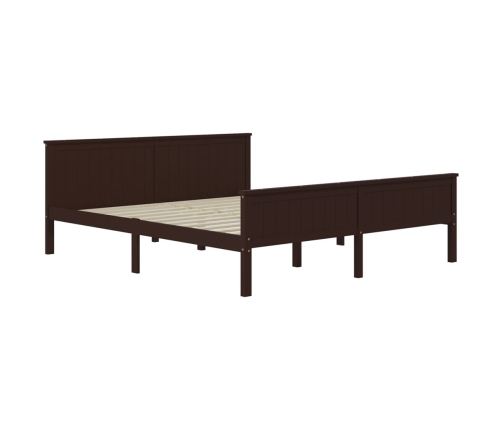 Estructura cama sin colchón madera pino marrón oscuro 180x200cm