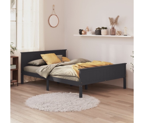 Estructura de cama sin colchón madera de pino gris 120x200 cm