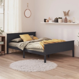Estructura de cama sin colchón madera de pino gris 140x200 cm