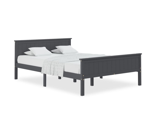 vidaXL Estructura de cama de madera maciza de pino gris 160x200 cm