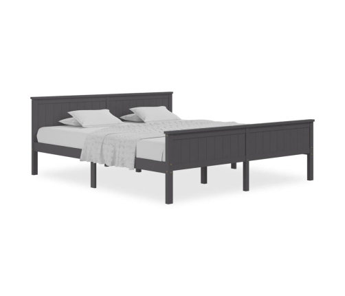 Estructura de cama sin colchón madera de pino gris 180x200 cm