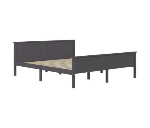 Estructura de cama sin colchón madera de pino gris 180x200 cm