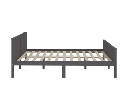 Estructura de cama sin colchón madera de pino gris 180x200 cm