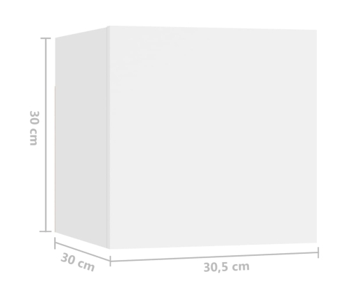 Mesitas de noche 2 uds madera ingeniería blanca 30,5x30x30 cm