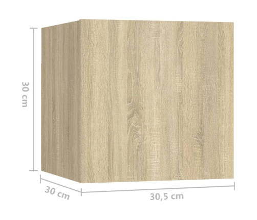 Mesita de noche madera de ingeniería roble Sonoma 30,5x30x30 cm