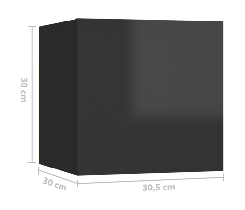 Mesita de noche madera de ingeniería negra 30,5x30x30 cm