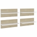 vidaXL Estantes de pared 4 uds blanco y roble Sonoma 40x11,5x18 cm