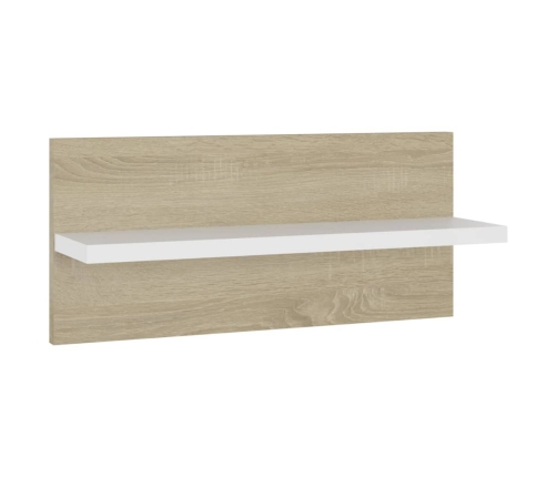 vidaXL Estantes de pared 4 uds blanco y roble Sonoma 40x11,5x18 cm