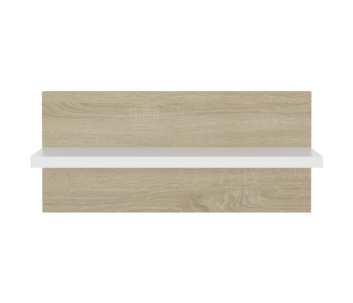 vidaXL Estantes de pared 4 uds blanco y roble Sonoma 40x11,5x18 cm