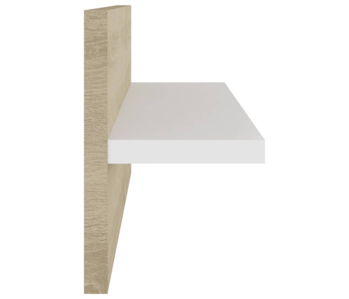 vidaXL Estantes de pared 4 uds blanco y roble Sonoma 40x11,5x18 cm