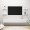 vidaXL Estantes de pared 4 unidades blanco brillo 40x11,5x18 cm