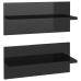 vidaXL Estantes de pared 2 unidades negro brillo 40x11,5x18 cm