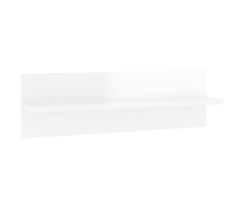 Estante de pared 2 uds contrachapado blanco brillo 60x11,5x18cm