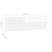 Estante de pared 2 uds contrachapado blanco brillo 60x11,5x18cm