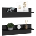 Estante de pared 2 uds contrachapado negro brillo 60x11,5x18 cm