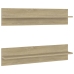 Estantes de pared 2 uds contrachapada color roble 80x11,5x18 cm