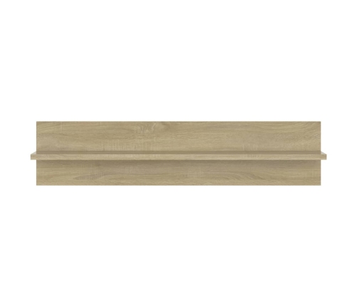 Estantes de pared 2 uds contrachapada color roble 80x11,5x18 cm