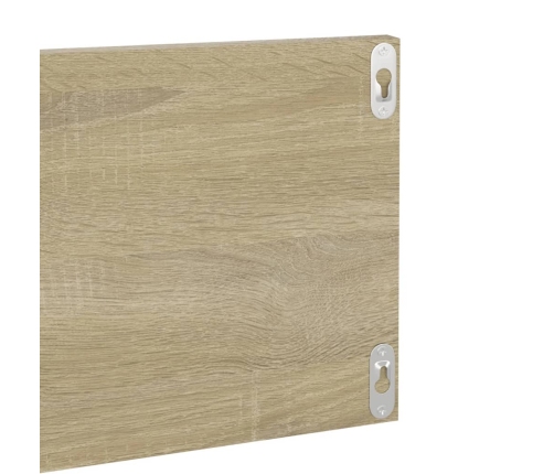 Estantes de pared 2 uds contrachapada color roble 80x11,5x18 cm