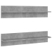 Estante de pared 2 uds contrachapado gris hormigón 80x11,5x18cm
