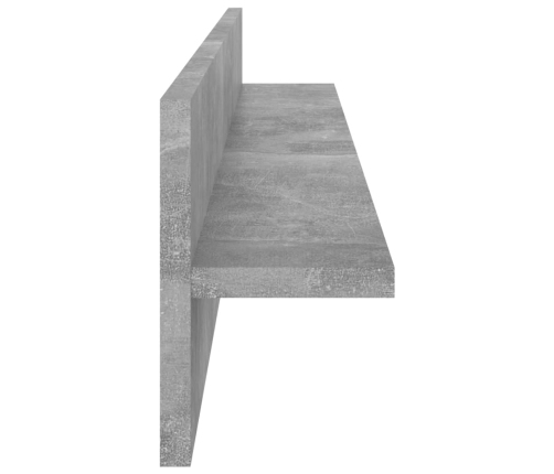 Estante de pared 2 uds contrachapado gris hormigón 80x11,5x18cm