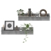 Estante de pared 2 uds contrachapado gris hormigón 80x11,5x18cm