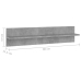 Estante de pared 2 uds contrachapado gris hormigón 80x11,5x18cm