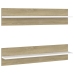 Estante de pared 2 uds contrachapado blanco roble 80x11,5x18 cm