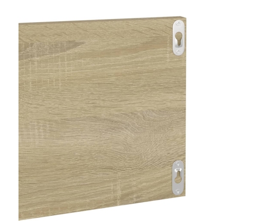 Estante de pared 2 uds contrachapado blanco roble 80x11,5x18 cm