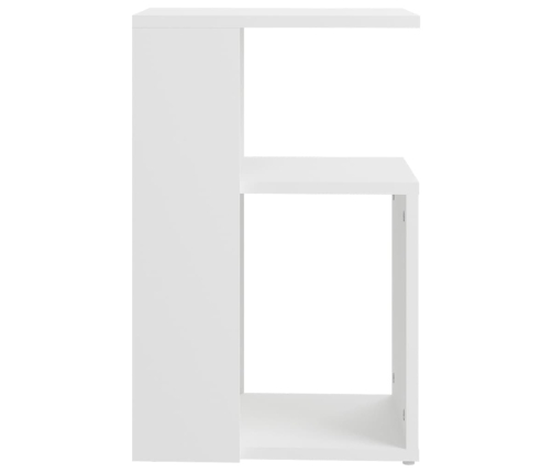 Mesa auxiliar de madera contrachapada blanco 36x30x56 cm