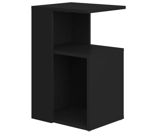 Mesa auxiliar de madera contrachapada negro 36x30x56 cm