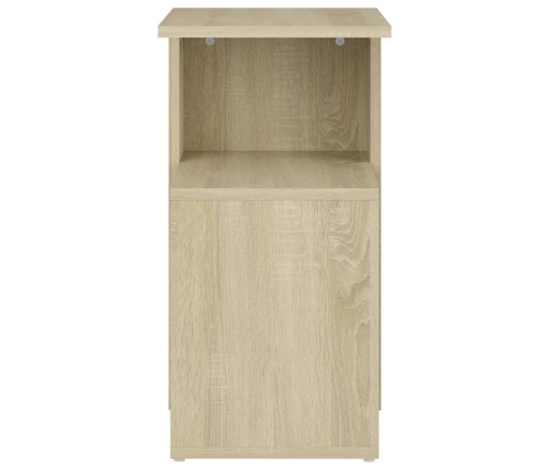 Mesa auxiliar de madera contrachapada color roble 36x30x56 cm