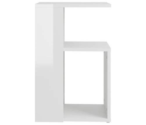 vidaXL Mesa auxiliar madera contrachapada blanco brillante 36x30x56 cm