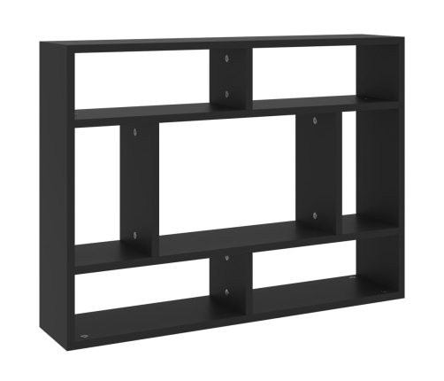 vidaXL Estantería de pared madera contrachapada negro 75x16x55 cm