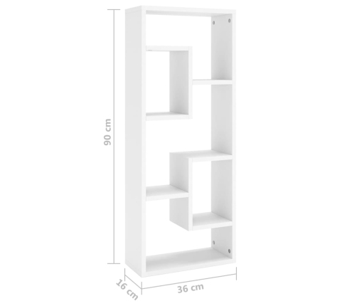 vidaXL Estantería de pared madera contrachapada blanco 36x16x90 cm