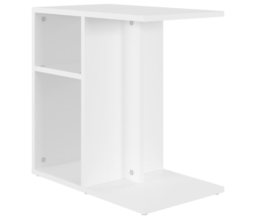 Mesa auxiliar de madera contrachapada blanco 50x30x50 cm