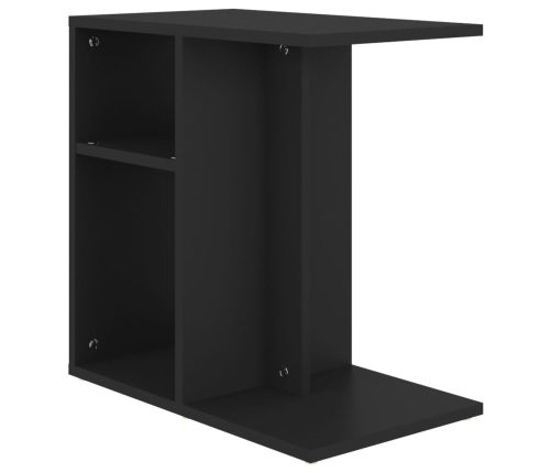 Mesa auxiliar de madera contrachapada negro 50x30x50 cm