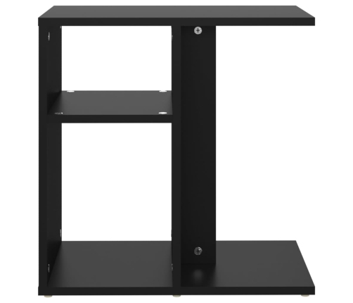 Mesa auxiliar de madera contrachapada negro 50x30x50 cm