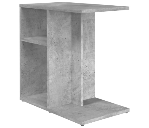 Mesa auxiliar de madera contrachapada gris hormigón 50x30x50 cm