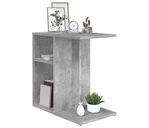 Mesa auxiliar de madera contrachapada gris hormigón 50x30x50 cm