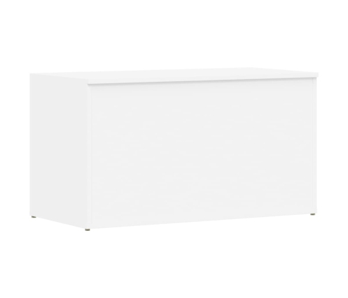 Baúl de almacenamiento madera contrachapada blanco 84x42x46 cm