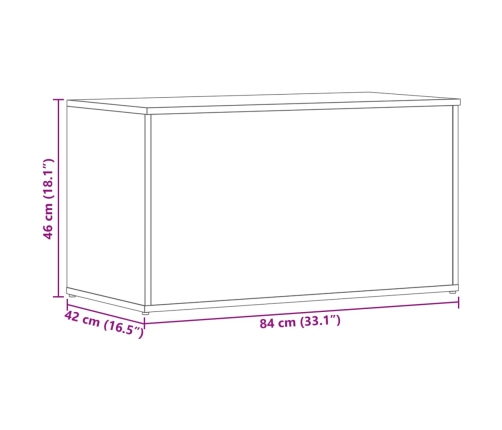 Baúl almacenaje madera contrachapada blanco brillo 84x42x46 cm