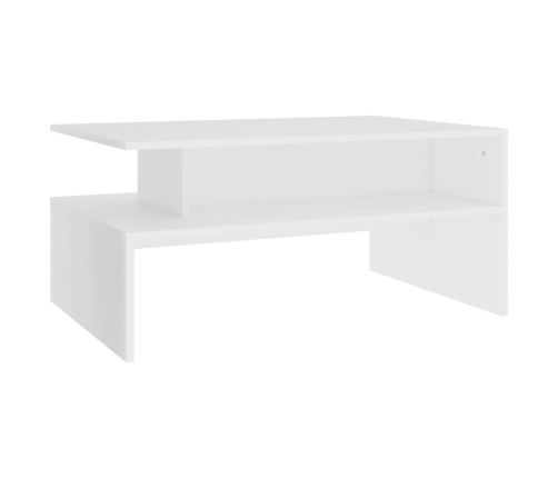 vidaXL Mesa de centro madera contrachapada blanco 90x60x42,5 cm